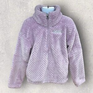 Columbia Kids Sherpa Fleece Pullover | Girls XS | Light Purple Half Zip
